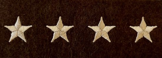 STAR HASH MARKS - 5/8" - TAN on BROWN FELT - SEW ON.
